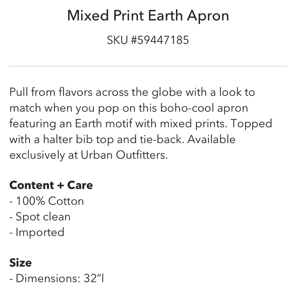 Mixed Print Earth Apron 💗🌎 - Picture 6 of 6
